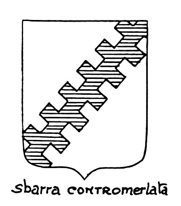 Bild des heraldischen Begriffs: Sbarra contromerlata